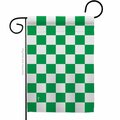 Guarderia Green Checker Novelty Merchant 13 x 18.5 in. Double-Sided Decorative Horizontal Garden Flags for GU3904839